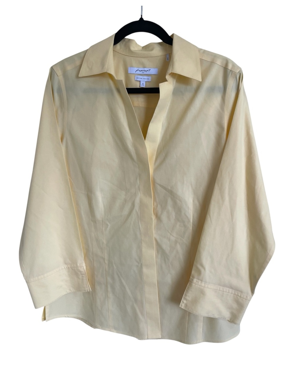 Foxcroft NWOT Butter Yellow Tailored Button Up Blouse